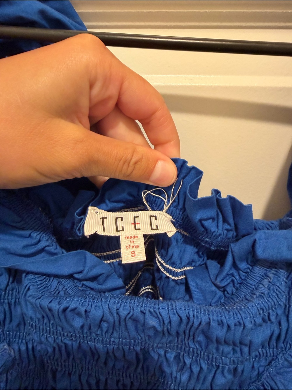 TCEC Royal Blue Ruffle Smocked Tank Top - Picture 3 of 3